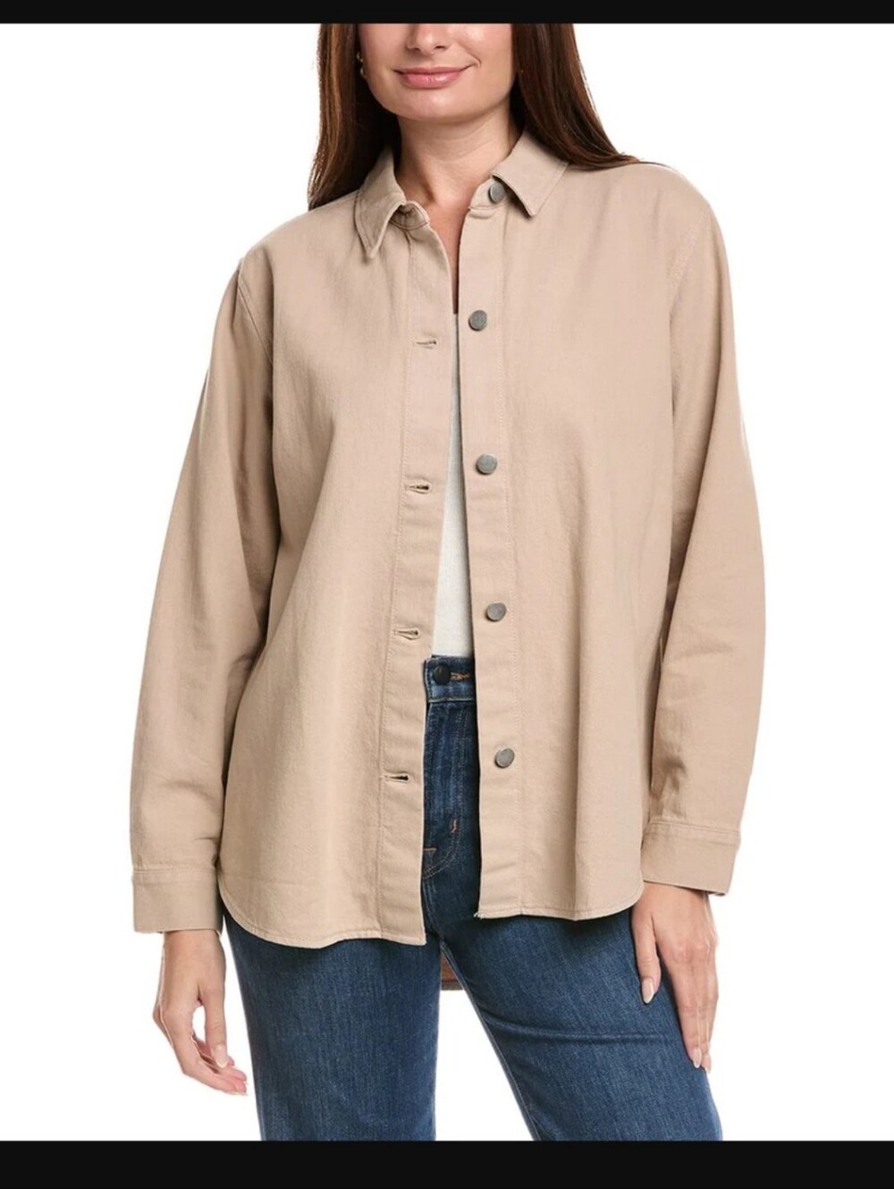 Eileen Fisher Womens Classic Collar Jacket in Wheat F5QVB-J5754M NEW NWT Small